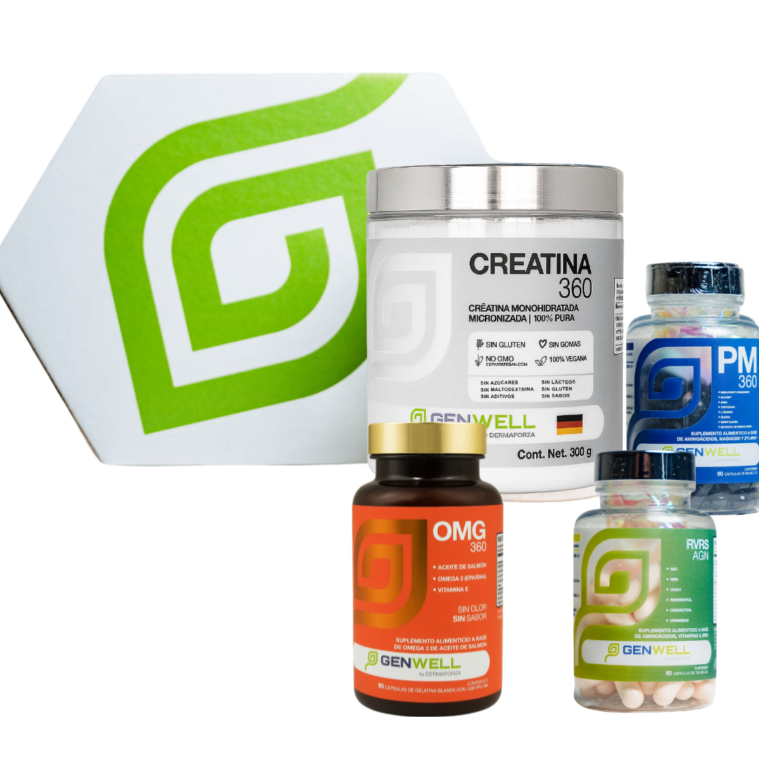 Kit CREATINA 360 + REVERSE AGING + PM 360 + OMG 360