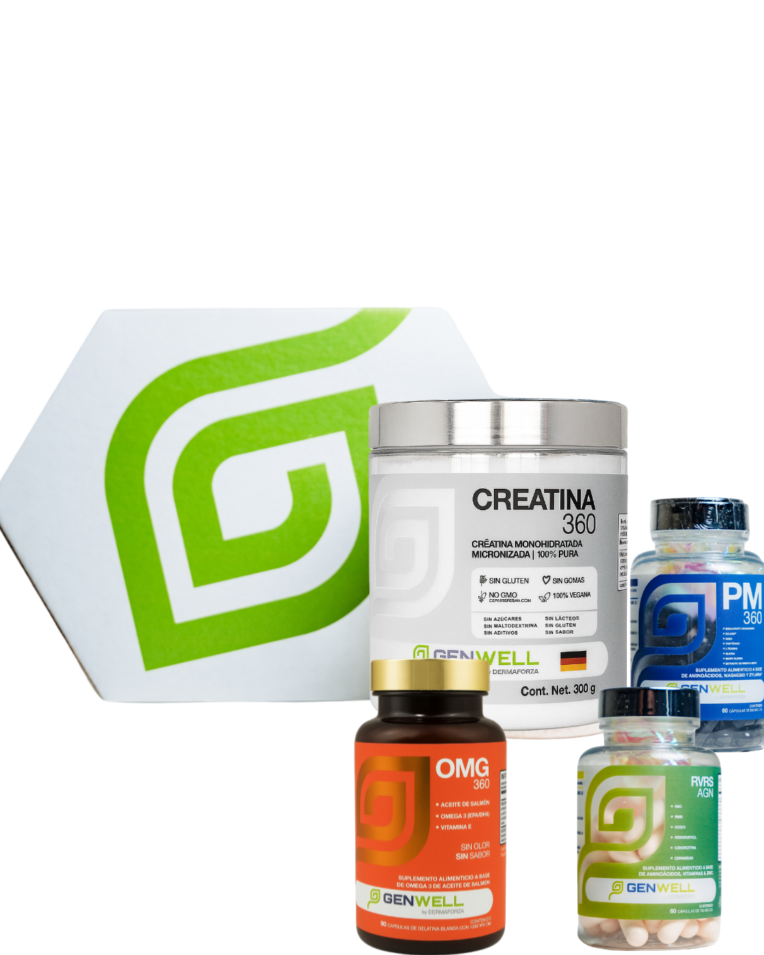 Kit CREATINA 360 + REVERSE AGING + PM 360 + OMG 360