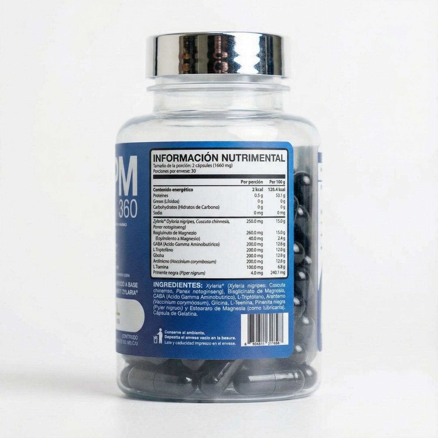 PM 360 - Zylaria, Bisglicinato de Magnesio, GABA, L-Triptófano, Glicina, L-Teanina