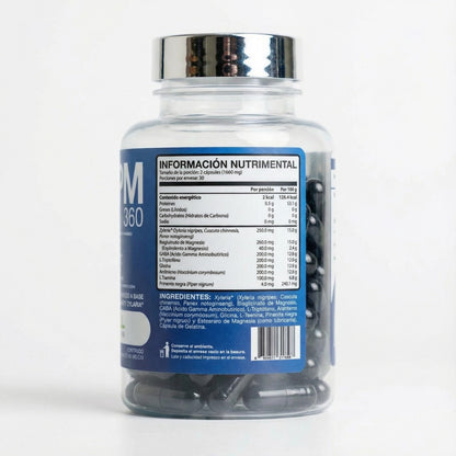 PM 360 - Zylaria, Bisglicinato de Magnesio, GABA, L-Triptófano, Glicina, L-Teanina